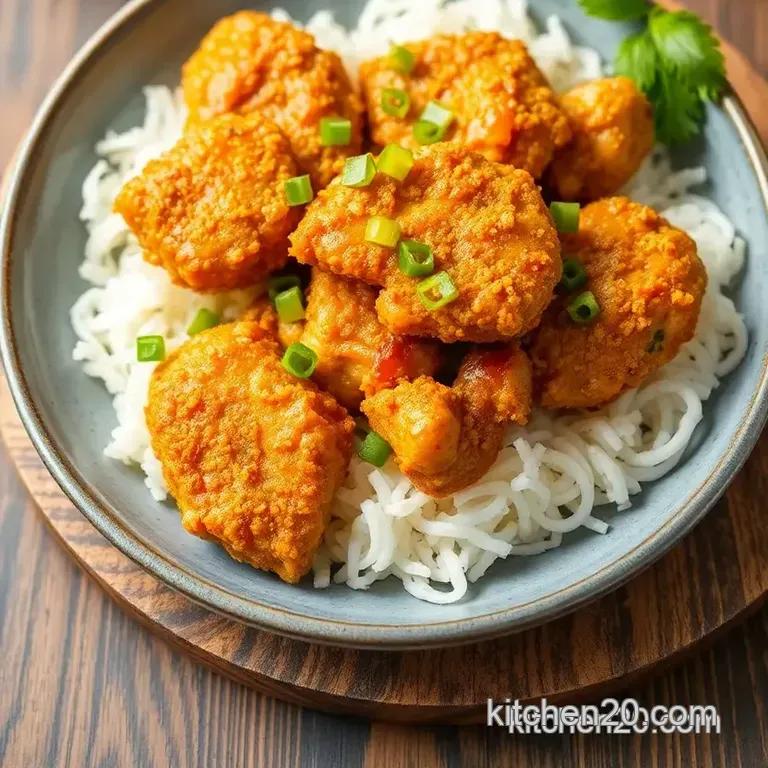 Fried Chicken Chop with Crispy Crunch presentation