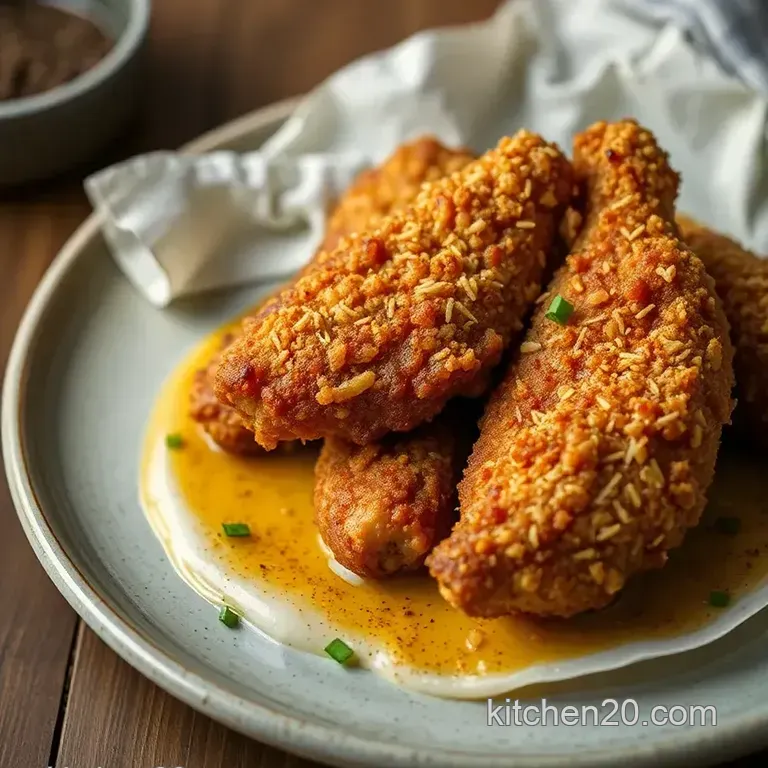 Fried Chicken with Crispy Parmesan Flavor presentation