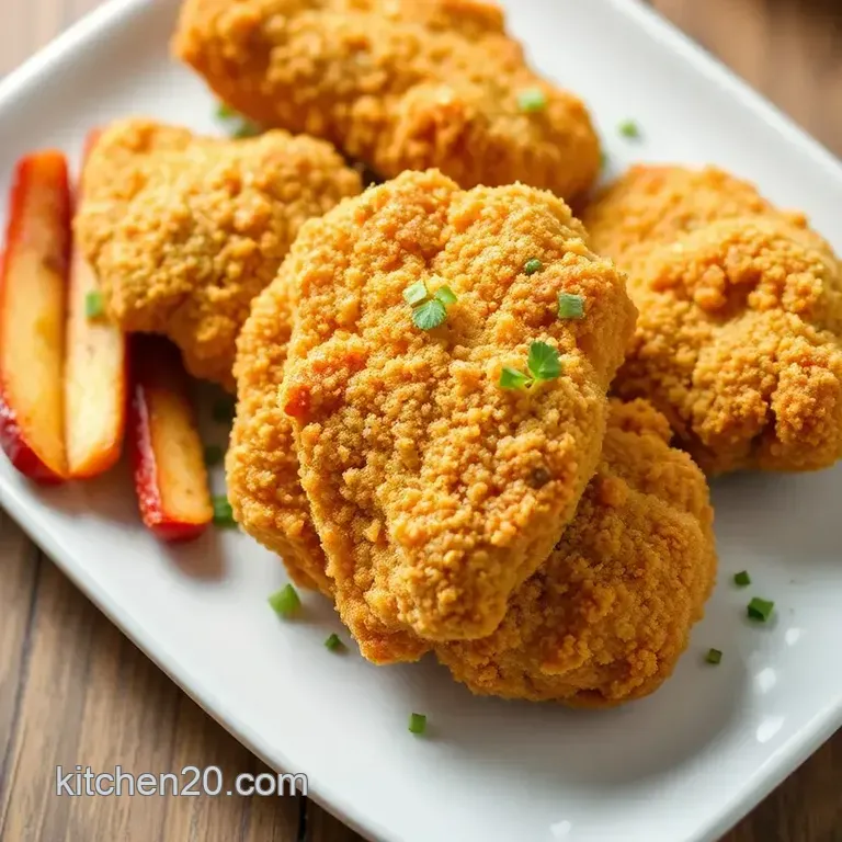 Crispy Fried Chicken with Parmesan Crust presentation