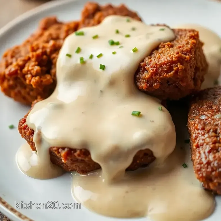 Fried Cube Steak with Creamy Gravy Delight presentation