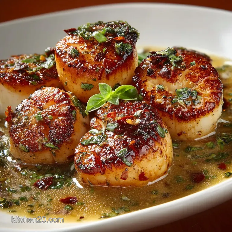 Perfect PanSeared Scallops with Basil Brown Butter Sauce
