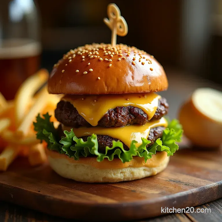 The Mamma Mia Garlic Parmesan Bomb Burger presentation