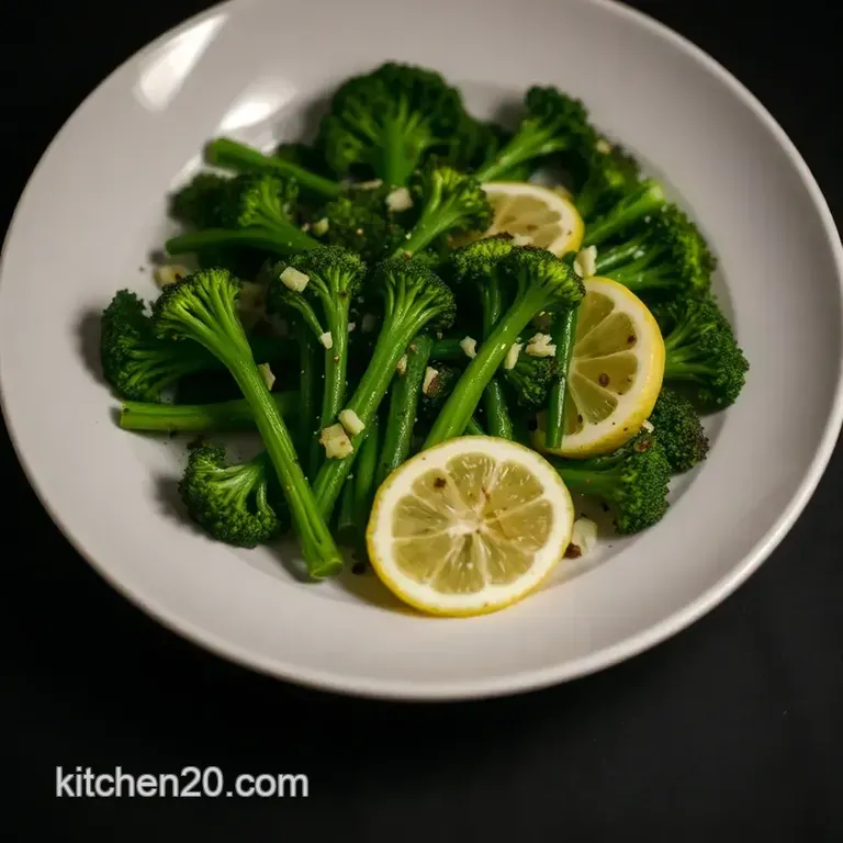 Garlicky Goodness: Roasted Broccolini with a Zesty Kick presentation