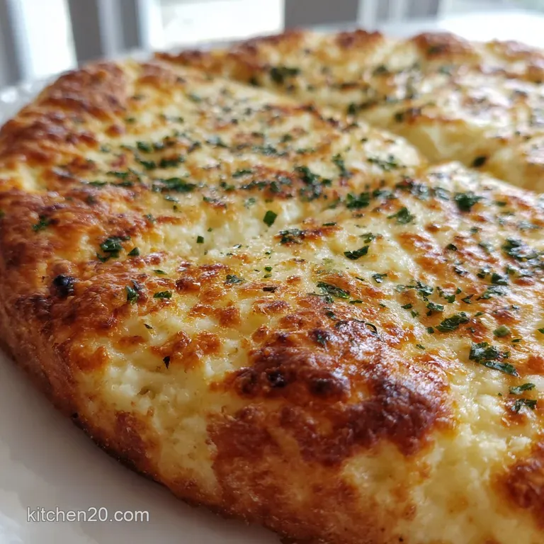 A slice of golden-crusted pizza with bubbly, browned cheese, cut to display the soft cottage cheese base on a plate.