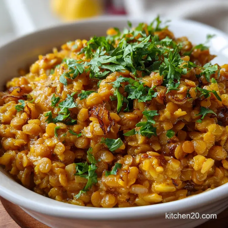 Lentils and Rice: Golden Spiced Comfort Supper presentation