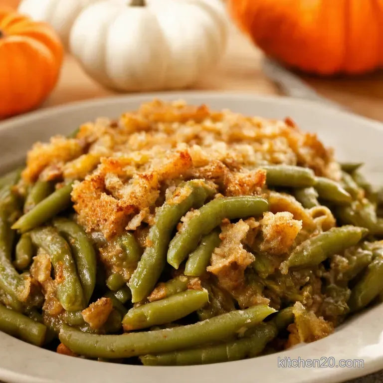 Grandmas Neverfail Green Bean Casserole presentation