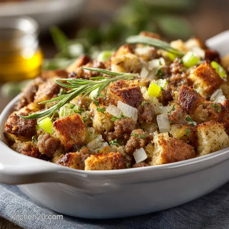 Grandmas Thanksgiving Stuffing: Classic Sage and Sausage Dressing