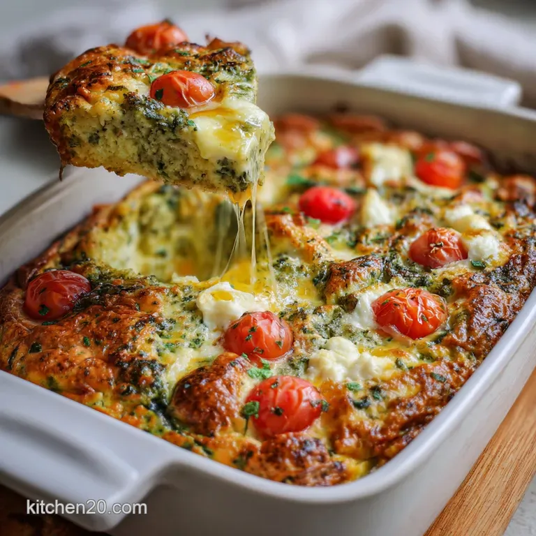 Healthy Breakfast Casserole: Green Mediterranean Bake presentation