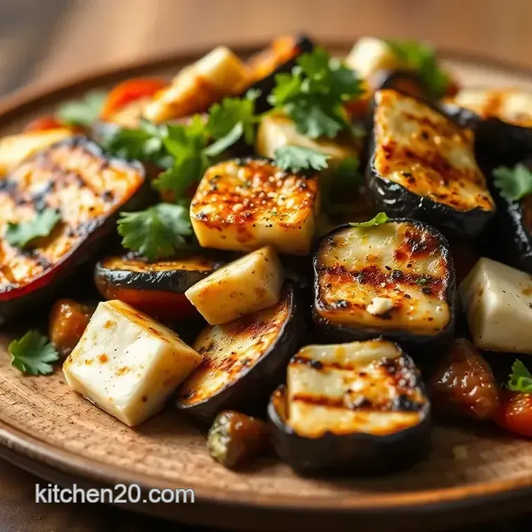 Griddled Aubergine Halloumi Salad Delight