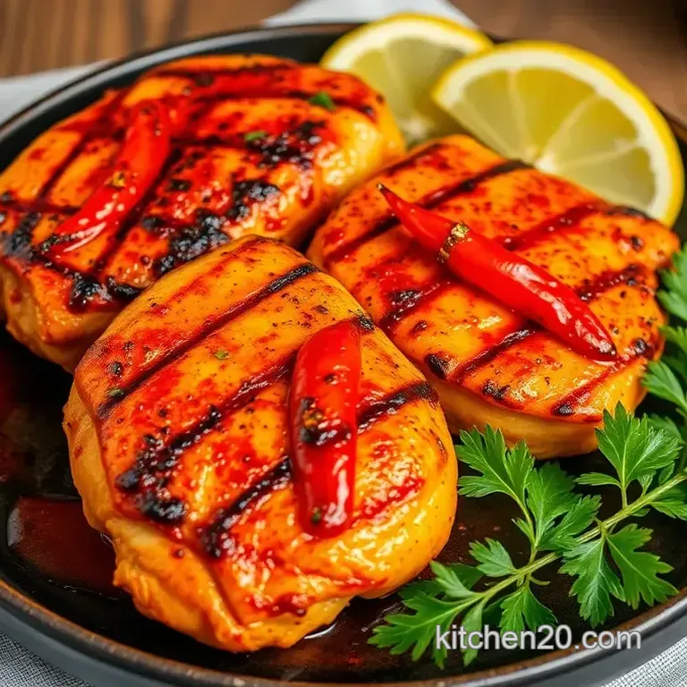 Sizzling Grill Chicken with Spicy Red Pepper Marinade