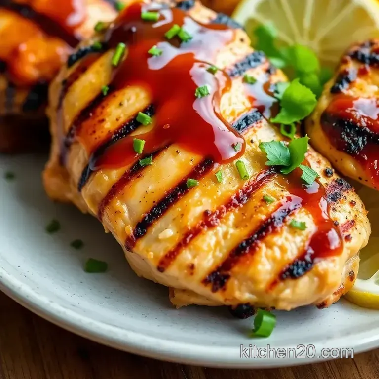 Grilled Chicken with Honey Bourbon Sauce presentation