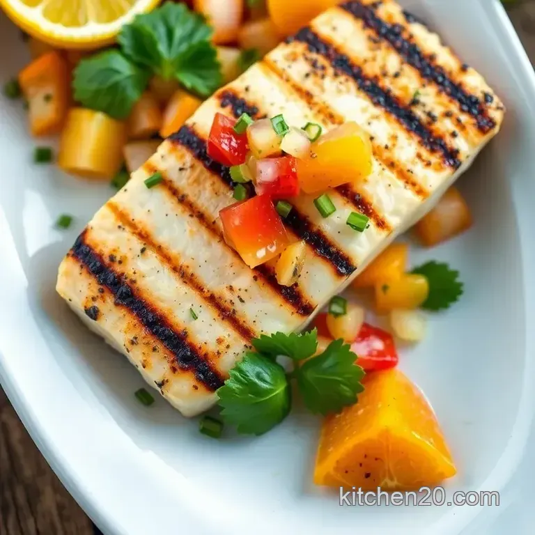 Zesty Grilled Mahi Mahi with Fresh Citrus Salsa presentation