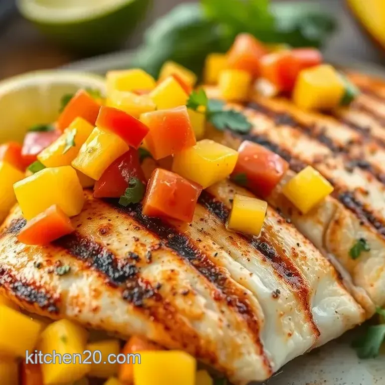 Grilled Wahoo with Fresh Mango Salsa Delight