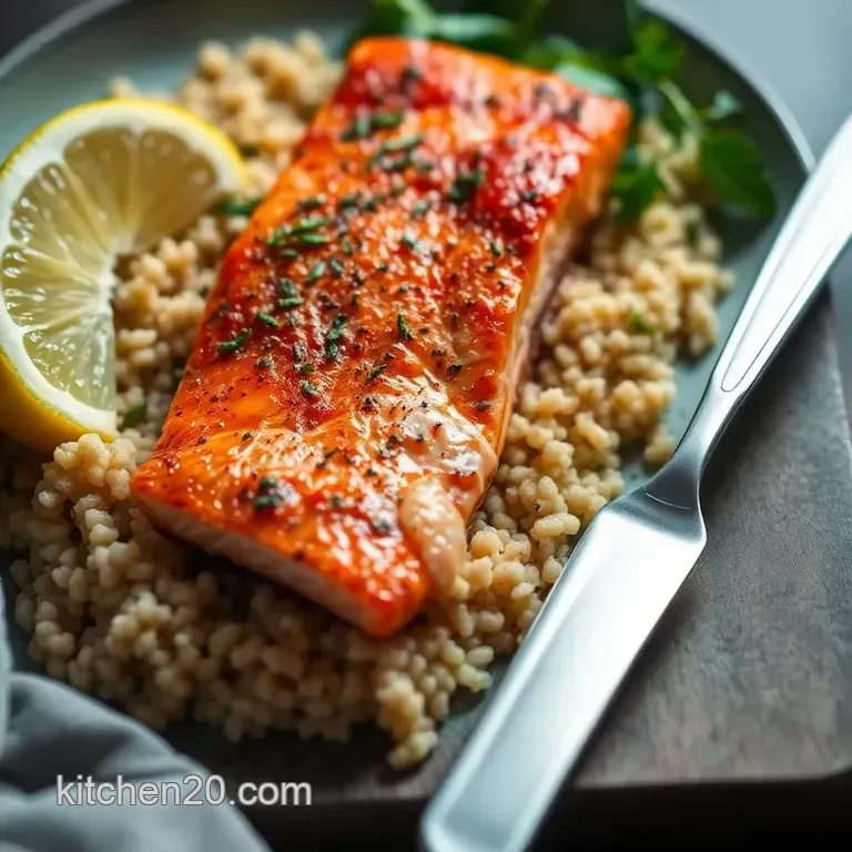 Harissa Salmon with Herby Couscous presentation