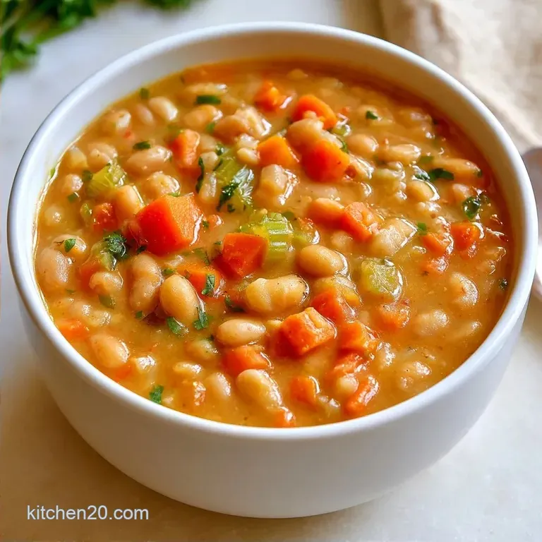 Healthy Crockpot Bean Soup with Navy Beans