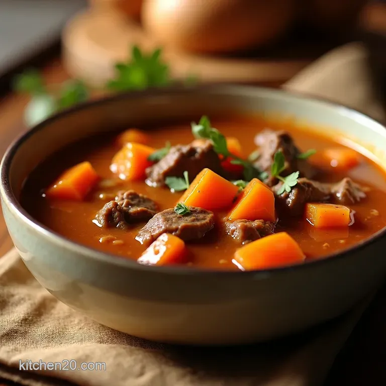 Hearty Beef Garden Vegetable Soup presentation