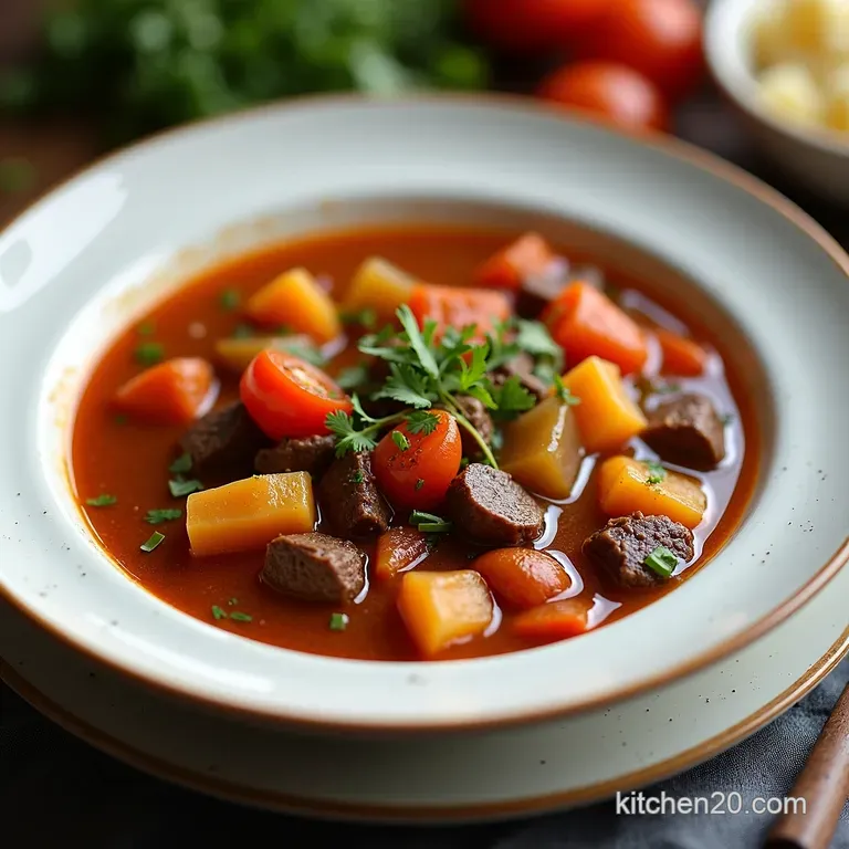 Hearty Beef Garden Vegetable Soup