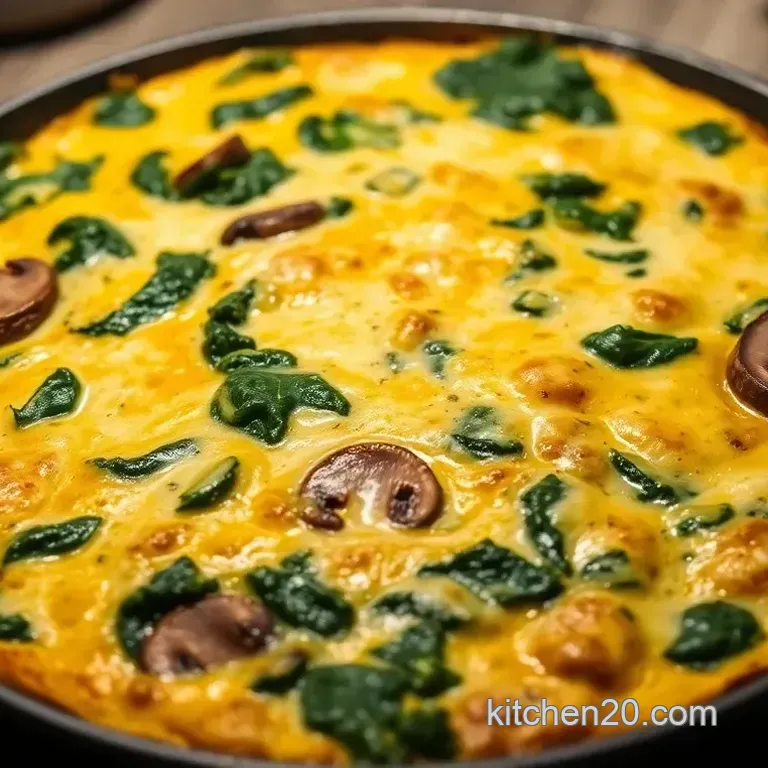 Hearty Cheesy Spinach and Mushroom Frittata