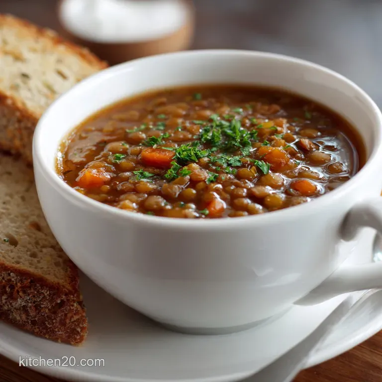 Lentil Soup: Hearty Chefs Essential Recipe presentation