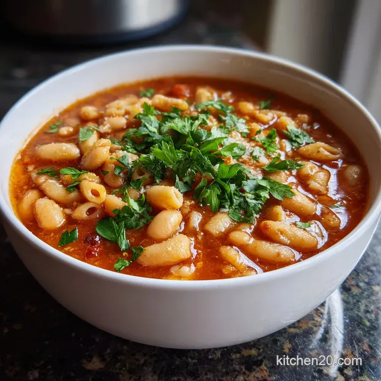 Italian Pasta Fagioli: Rustic Bean and Pasta Stew presentation