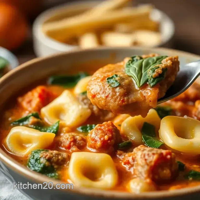 Hearty Sausage and Spinach Tortellini Soup