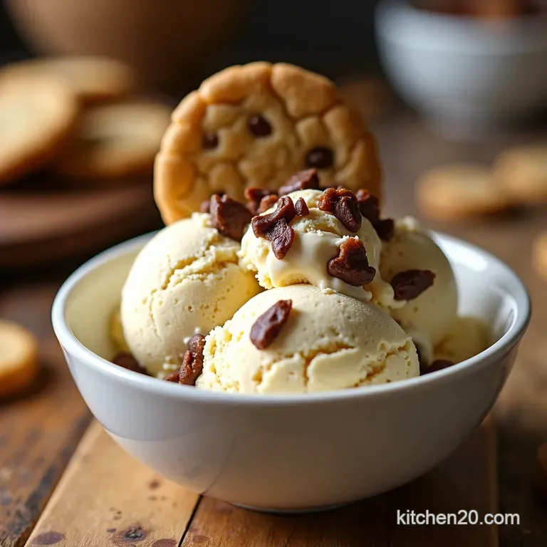 Homemade Cookies Cream Ice Cream presentation