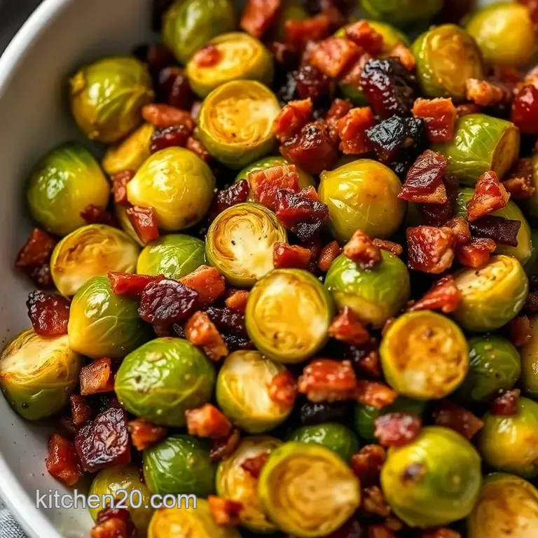 Honey-Glazed Brussels Sprouts with Bacon and Balsamic Drizzle presentation