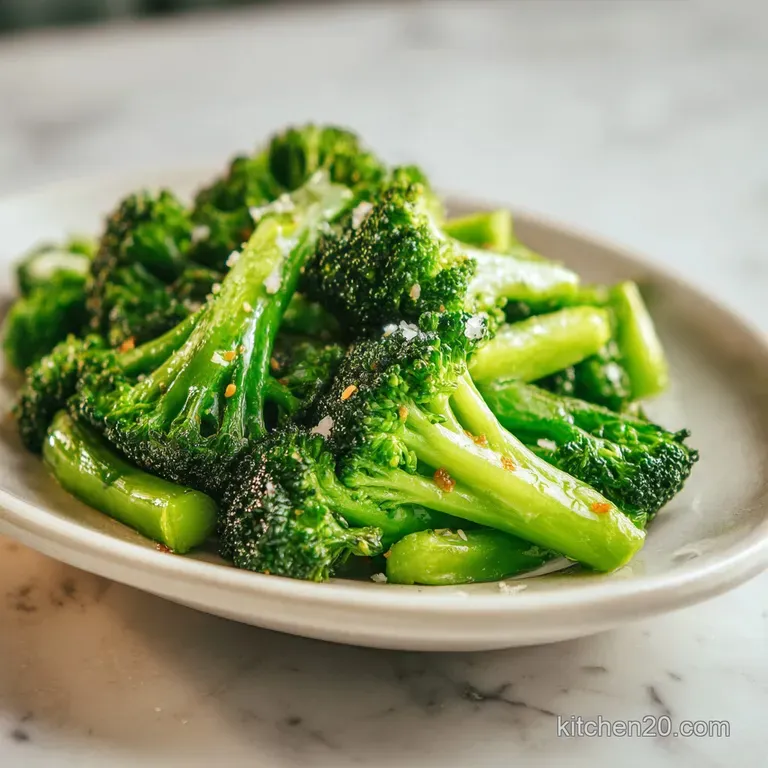 Steamed broccoli crowns arranged artfully on a white plate, showcasing their bright emerald hue and delicate texture.