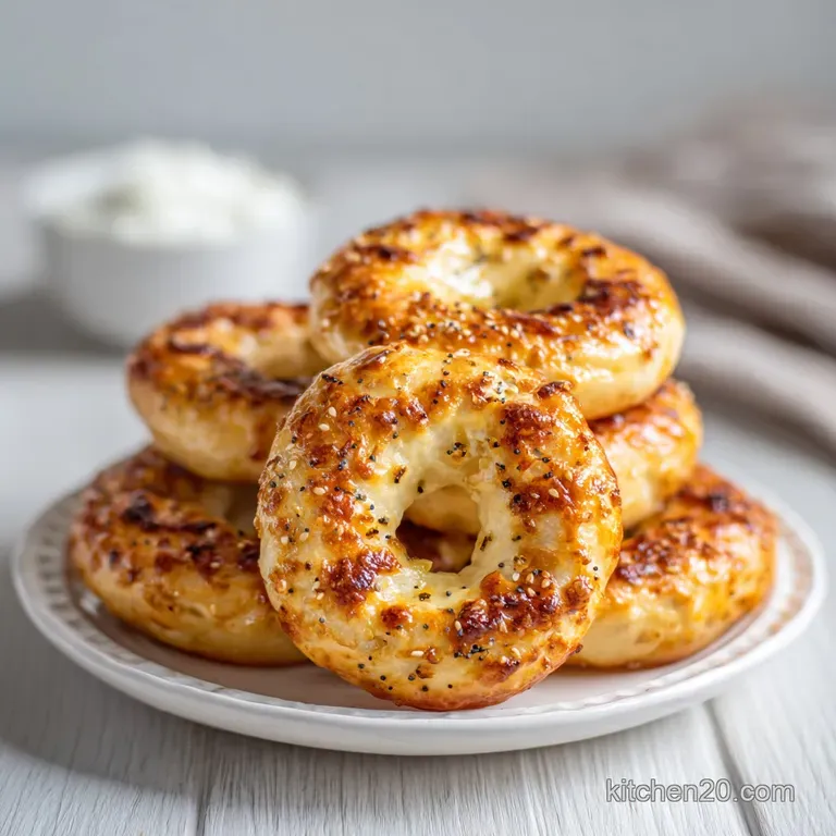 A single, golden bagel halved, revealing a soft, airy crumb, sits on a rustic wooden board. Delicious and appealing.