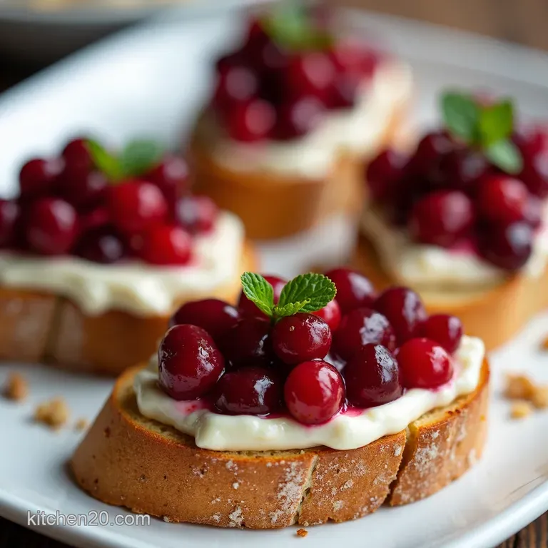Jeweled Cranberry Brie Crostini with Toasted Walnuts