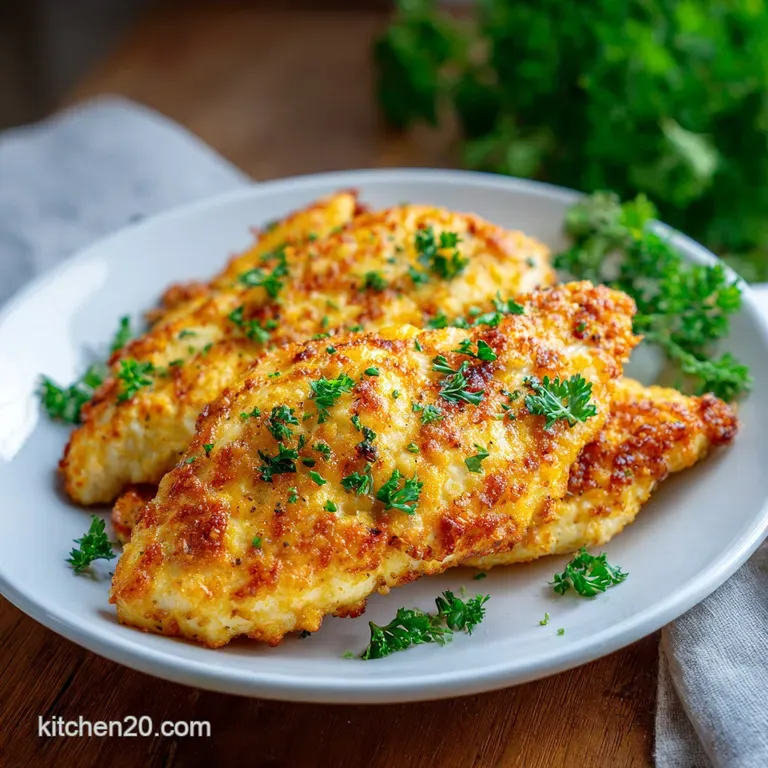 A perfectly cooked chicken breast elegantly sliced, revealing moist interior. Served with a vibrant green side.