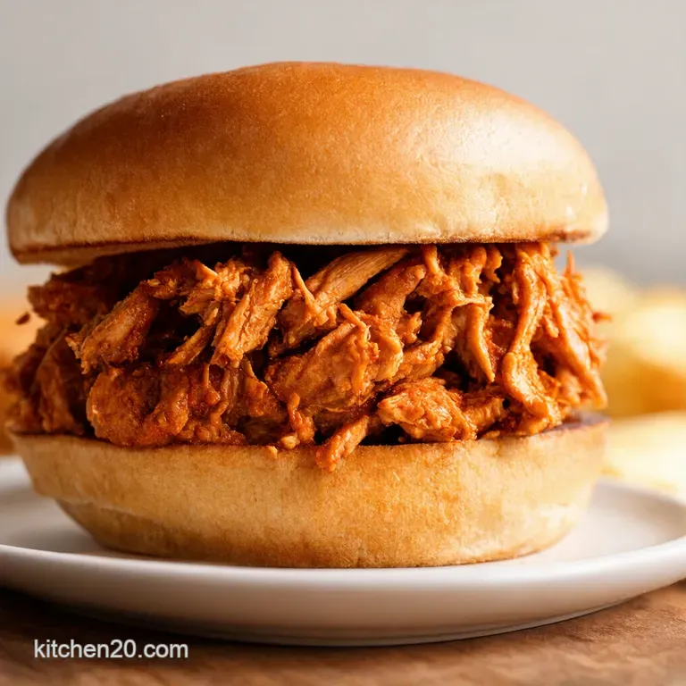 Kickin BBQ Pulled Chicken Sandwiches Easy Peasy
