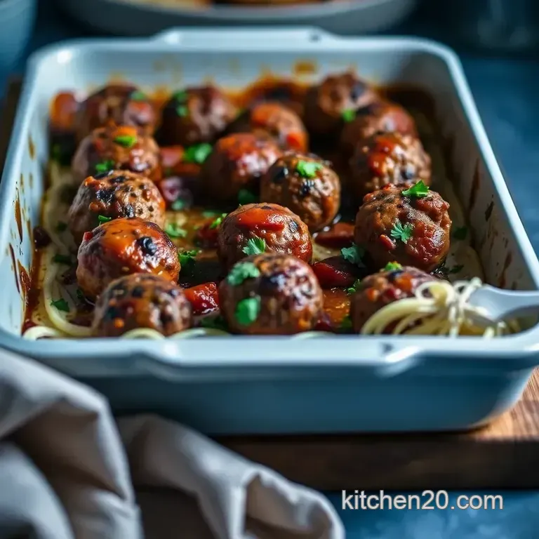 Lamb Kofte Meatball Traybake presentation
