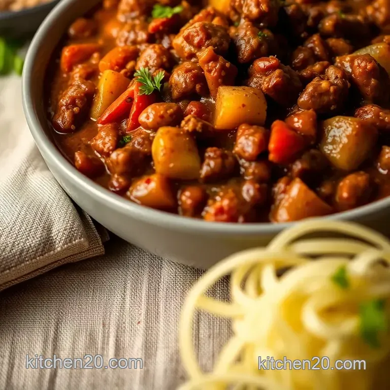 Leftover Roast Beef Chili presentation