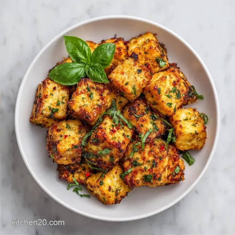Lemon Basil Marinated Tofu: Golden and Crisp