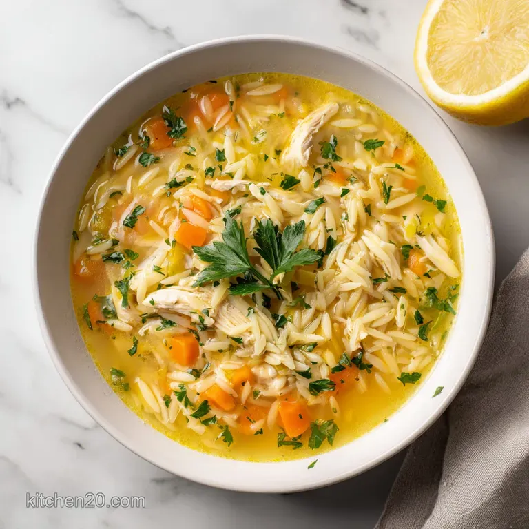 Lemon Chicken Orzo Soup
