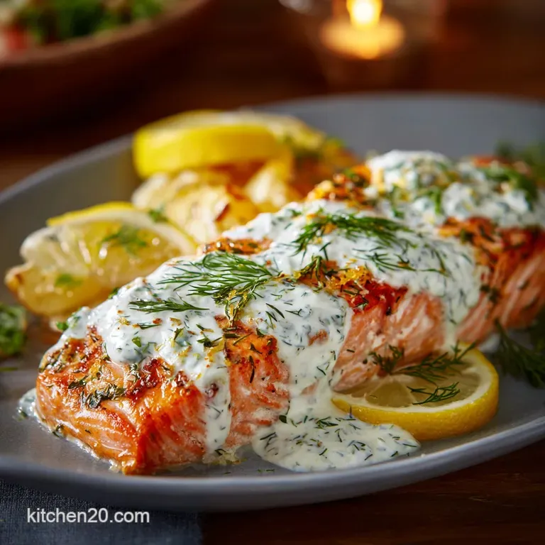 Luscious Lemon Dill Sour Cream Baked Salmon the Posh Fish Finger Upgrade presentation