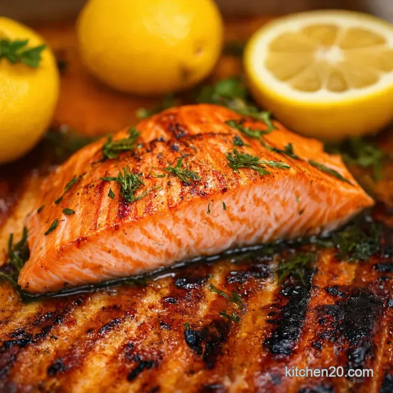LemonHerb Grilled Salmon with Asparagus presentation