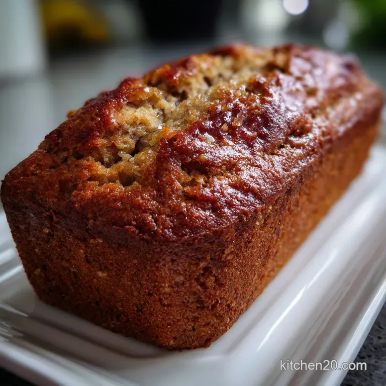 Banana Bread: Lightened Moist Classic Recipe presentation