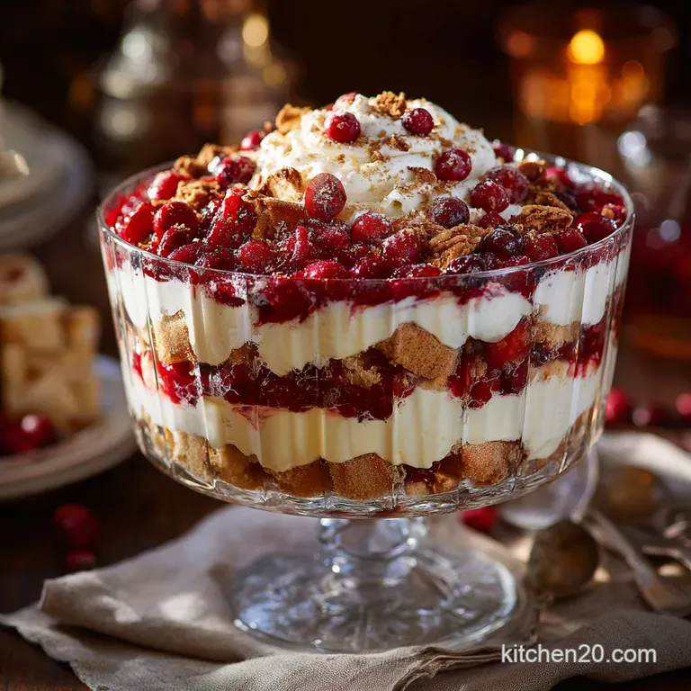Make Ahead Thanksgiving Desserts: Elegant Cranberry Orange Trifle presentation