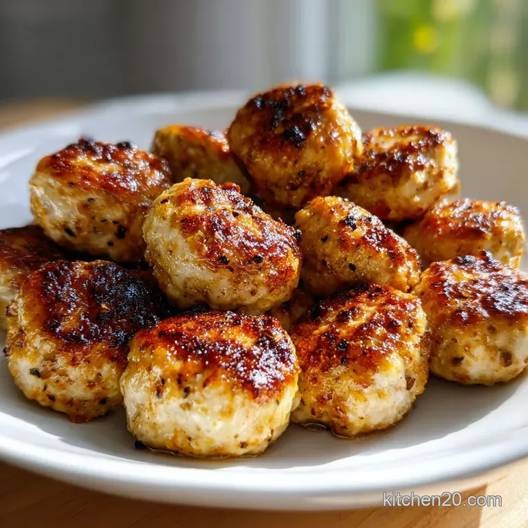 A glistening, golden-brown meatball in a pool of creamy sauce, sprinkled with fresh parsley, invites a taste.