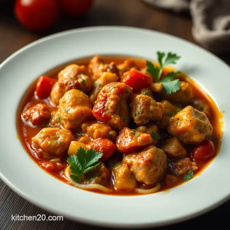Mediterranean Slow Cooker Chicken & Chickpea Stew presentation