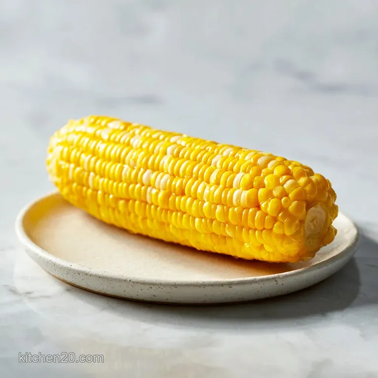 Steamed corn on the cob, cut into rounds, served artfully with a dollop of creamy herb butter.
