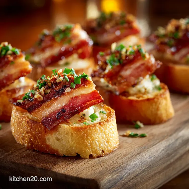 Million Dollar Bacon Crostini with Whipped Ch&egrave;vre the Showstopper Appetizer presentation