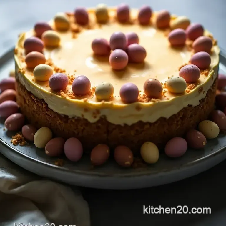 Mini Egg No-Bake Cheesecake presentation