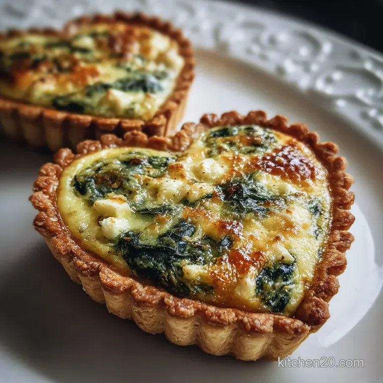 Mini Spinach and Cheese Quiche Hearts