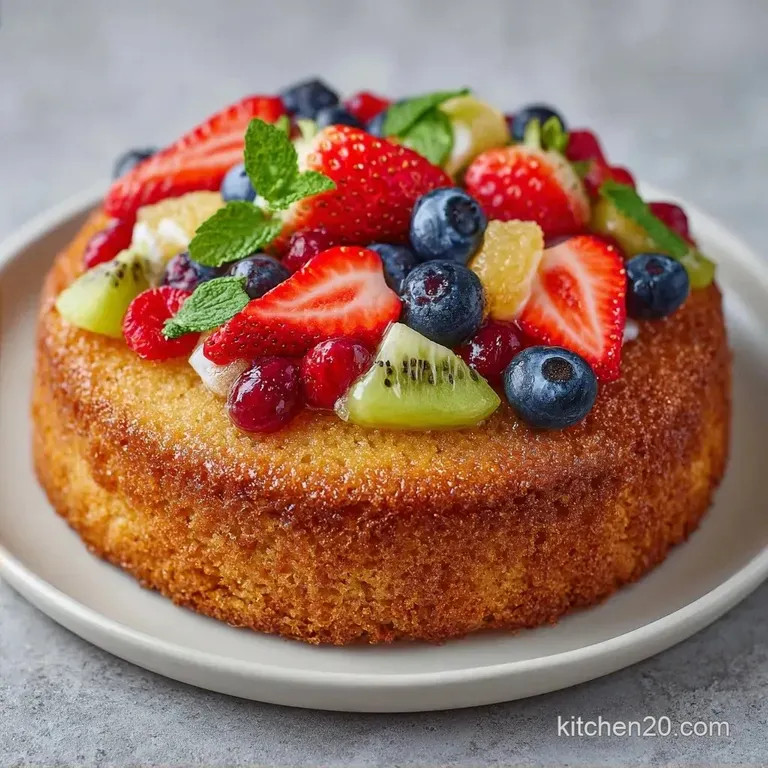 Minimalist Fruit Fathers Day Cake: Lemon and Berries