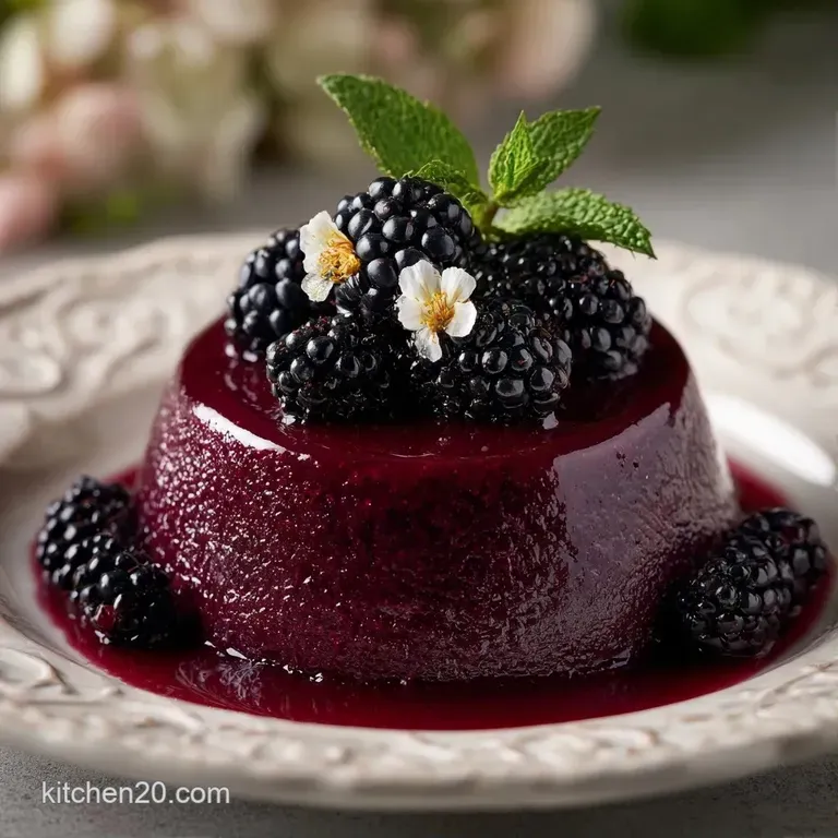 Glossy magenta spread on golden toasted bread, topped with plump fresh mulberries and a sprig of fresh green mint.