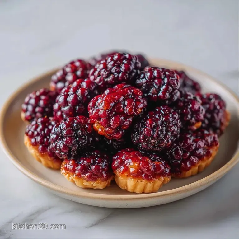 A slice of rustic fruit tart with dark purple berries on a white ceramic plate, paired with a dollop of whipped cream.