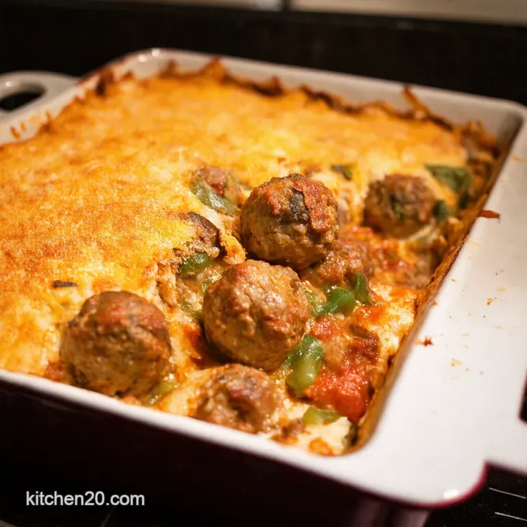 Mums Gone Gourmet Meatball Mozzarella Casserole presentation